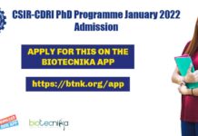 CSIR-CDRI PhD 2022 Programme
