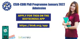 CSIR-CDRI PhD 2022 Programme