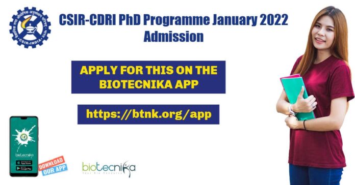 CSIR-CDRI PhD 2022 Programme