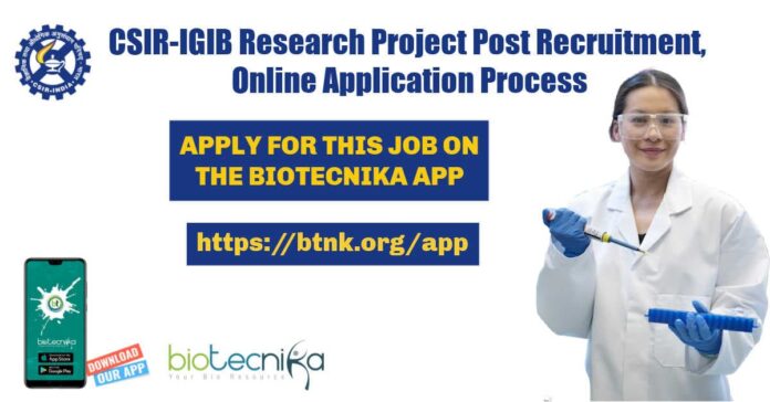 CSIR-IGIB Research Project