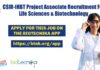 CSIR-IHBT Project Associate Recruitment For Life Sciences & Biotechnology CSIR-IHBT Project Associate