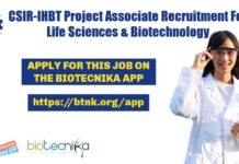 CSIR-IHBT Project Associate Recruitment For Life Sciences & Biotechnology CSIR-IHBT Project Associate