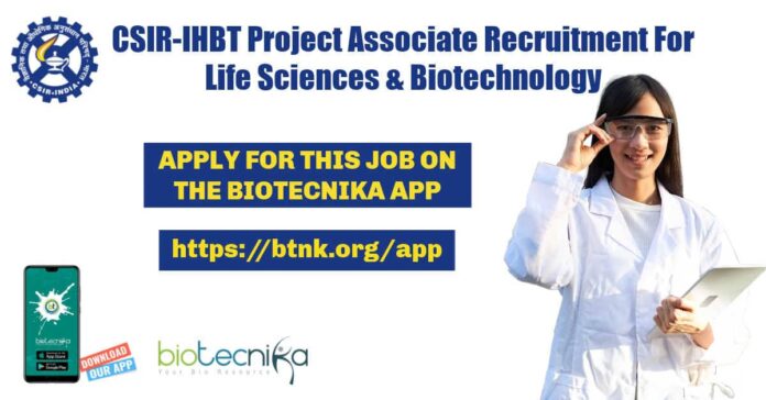 CSIR-IHBT Project Associate