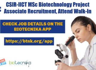 CSIR-IICT MSc Biotechnology