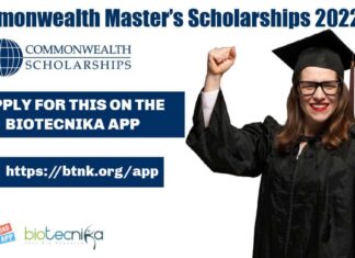 Commonwealth Master’s Scholarships 2022
