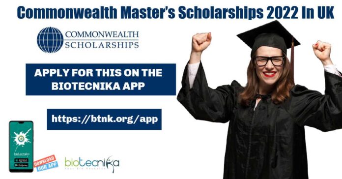 Commonwealth Master’s Scholarships 2022