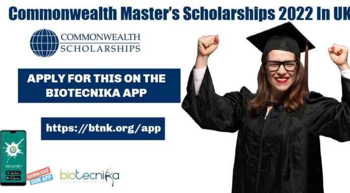 Commonwealth Master’s Scholarships 2022