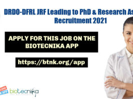 DRDO-DFRL JRF