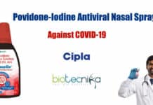 Cipla Launches Novel Povidone-Iodine Antiviral Nasal Spray: COVID-19 Povidone-Iodine Antiviral Nasal Spray