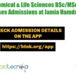 Chemical & Life Sciences BSc/MSc Courses Admissions at Jamia Hamdard