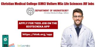 CMC Vellore JRF Jobs