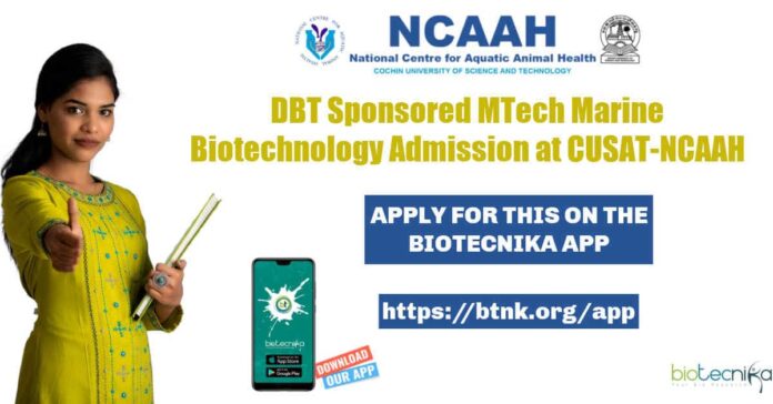 MTech Marine Biotechnology Admission