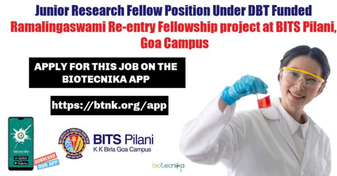 Ramalingaswami Re-entry Fellowship Project