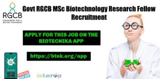 Govt RGCB MSc Biotechnology