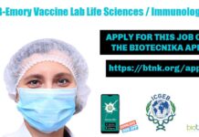 ICGEB-Emory Vaccine Lab Life Sciences / Immunology Research Job ICGEB Vaccine Lab Research