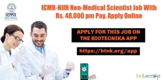 ICMR-NIIH Scientist Jobs