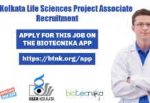 IISER Kolkata Life Sciences Project Associate Recruitment IISER Kolkata Life Sciences