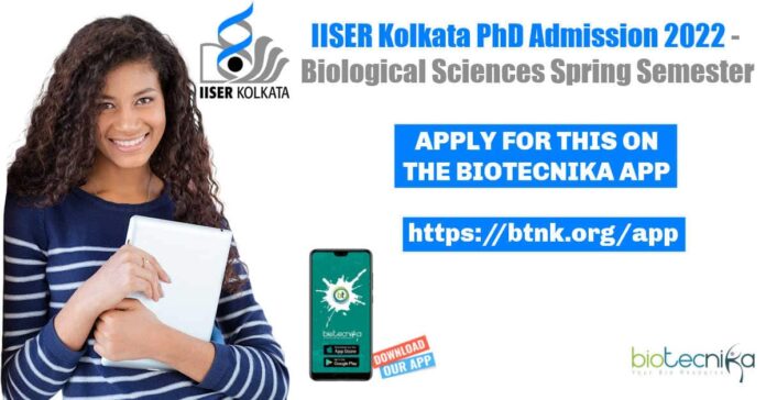 IISER Kolkata PhD 2022