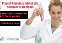 SERB Funded Project Associate Recruitment For Life Sciences at IIT Mandi IIT Mandi Biotech