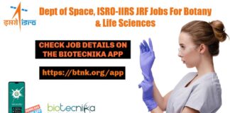 ISRO Life Sciences JRF