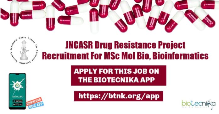 JNCASR Mol Bio Jobs