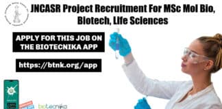 JNCASR Project Recruitment