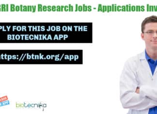 JNTBGRI Botany Research Jobs
