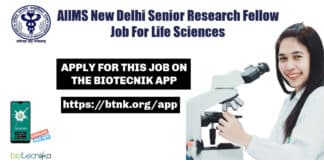 Life Sciences AIIMS Job