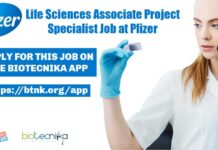 Life Sciences Associate Project Specialist Job at Pfizer Life Sciences Associate Project