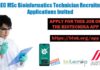 ACTREC MSc Bioinformatics Technician Recruitment – Applications Invited MSc Bioinformatics Technician