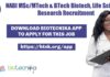 NABI MSc/MTech & BTech Biotech, Life Sciences Research Recruitment NABI Project Job