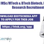 NABI MSc/MTech & BTech Biotech, Life Sciences Research Recruitment NABI Project Job