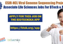 CSIR-NCL Viral Genome Sequencing Project Associate Life Sciences Recruitment, Apply Online NCL Project Associate Jobs