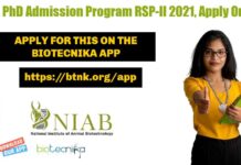 NIAB PhD Admission Program RSP-II 2021, Online Application Process NIAB PhD Admission