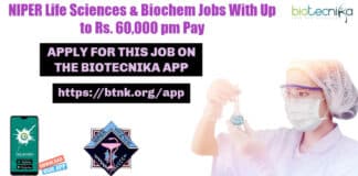 NIPER Jobs For Biochem