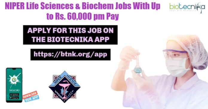 NIPER Jobs For Biochem