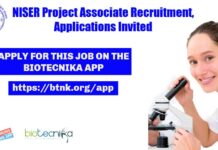 NISER Project Associate Recruitment, Applications Invited NISER Project Associate