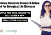 Presidency University Research Fellow Job For Biological, Life Sciences Presidency University Research Fellow