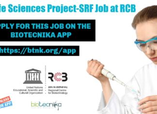 Project-SRF Life Sciences Job