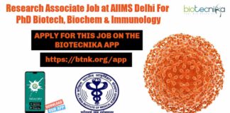 Research Associate Job AIIMS