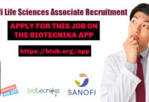 Sanofi Life Sciences Associate Recruitment, Online Applications Process Sanofi Life Sciences Associate
