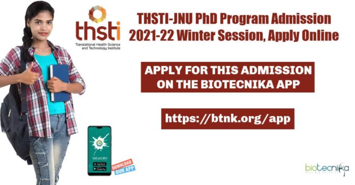 THSTI JNU PhD 2021-2022