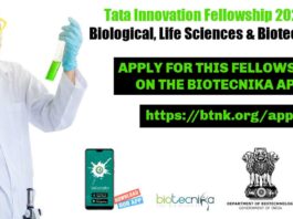 Tata Innovation Fellowship 2021-22