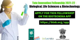 Tata Innovation Fellowship 2021-22