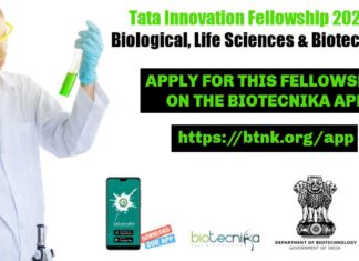 Tata Innovation Fellowship 2021-22