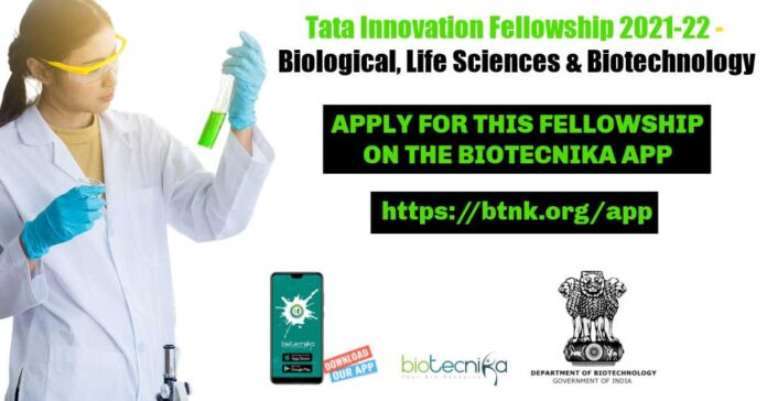 Tata Innovation Fellowship 2021-22