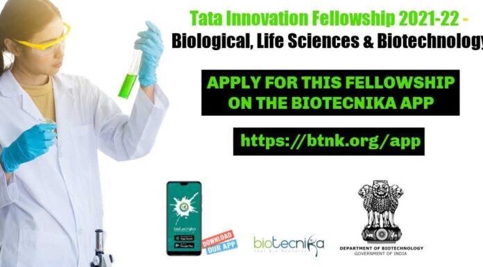 Tata Innovation Fellowship 2021-22
