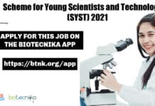 Scheme for Young Scientists and Technologists (SYST) 2021 2021 Young Scientist Scheme