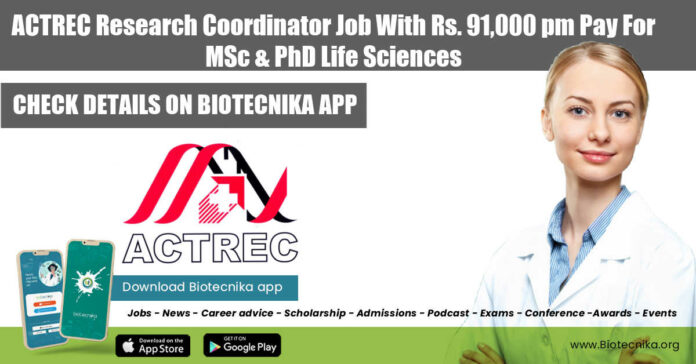 ACTREC Research Coordinator Job