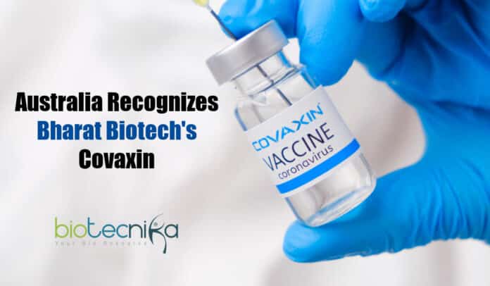 Australia Accepts Covaxin, India